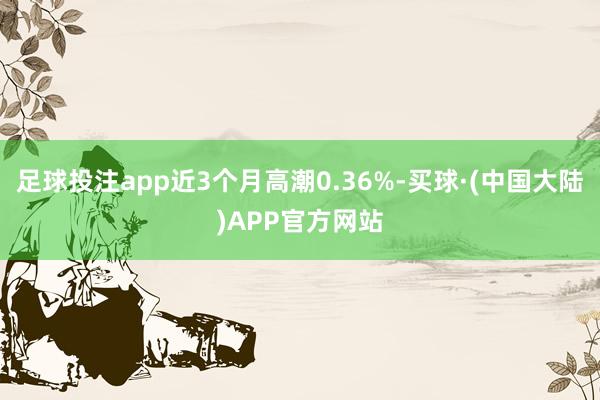 足球投注app近3个月高潮0.36%-买球·(中国大陆)APP官方网站