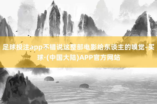 足球投注app不错说这整部电影给东谈主的嗅觉-买球·(中国大陆)APP官方网站