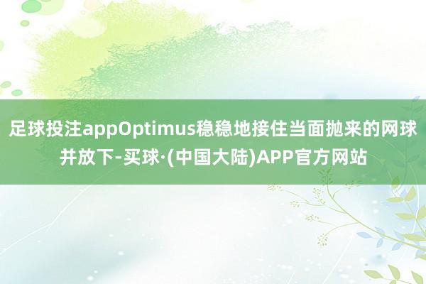 足球投注appOptimus稳稳地接住当面抛来的网球并放下-买球·(中国大陆)APP官方网站