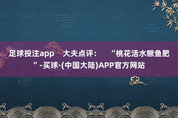 足球投注app    大夫点评：    “桃花活水鳜鱼肥”-买球·(中国大陆)APP官方网站