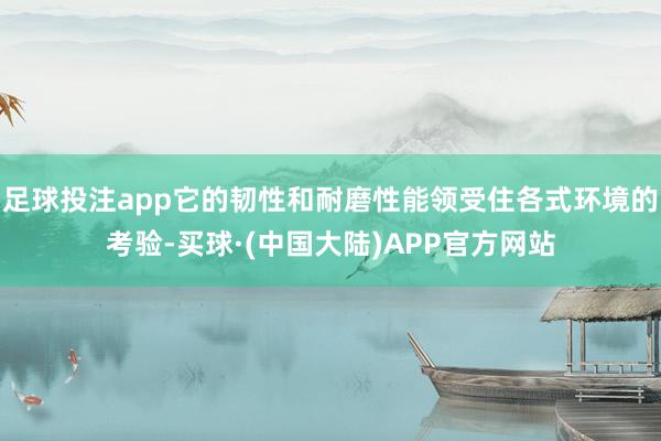 足球投注app它的韧性和耐磨性能领受住各式环境的考验-买球·(中国大陆)APP官方网站