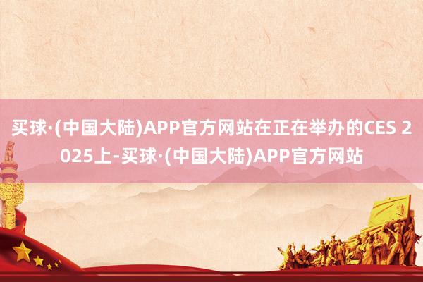 买球·(中国大陆)APP官方网站在正在举办的CES 2025上-买球·(中国大陆)APP官方网站