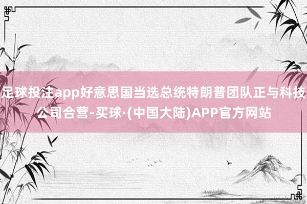 足球投注app好意思国当选总统特朗普团队正与科技公司合营-买球·(中国大陆)APP官方网站