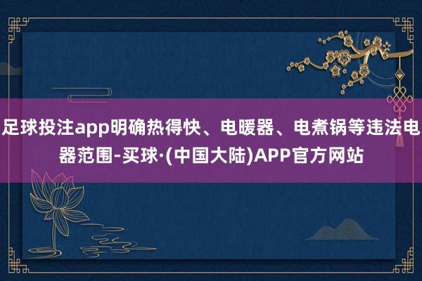 足球投注app明确热得快、电暖器、电煮锅等违法电器范围-买球·(中国大陆)APP官方网站