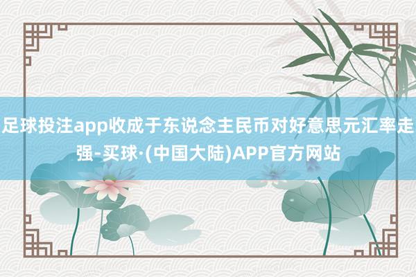 足球投注app收成于东说念主民币对好意思元汇率走强-买球·(中国大陆)APP官方网站