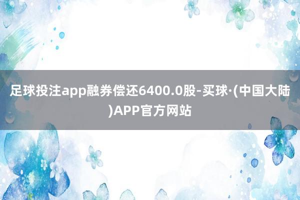 足球投注app融券偿还6400.0股-买球·(中国大陆)APP官方网站
