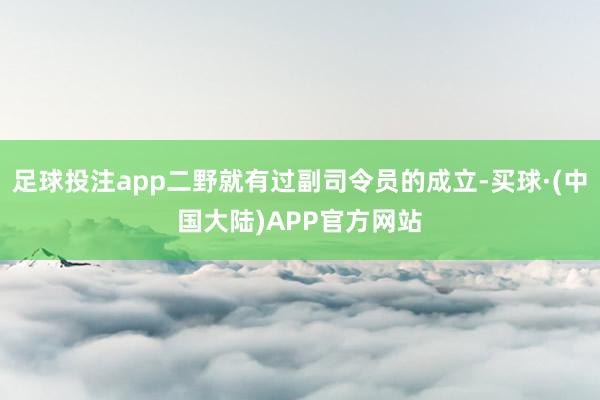足球投注app二野就有过副司令员的成立-买球·(中国大陆)APP官方网站