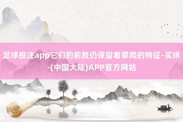 足球投注app它们的前肢仍保留着攀爬的特征-买球·(中国大陆)APP官方网站