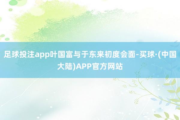 足球投注app叶国富与于东来初度会面-买球·(中国大陆)APP官方网站