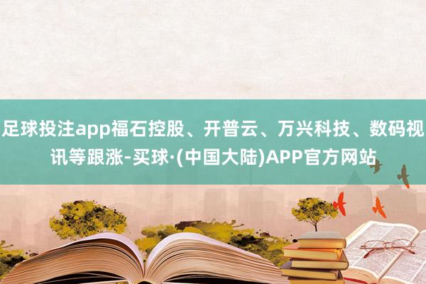 足球投注app福石控股、开普云、万兴科技、数码视讯等跟涨-买球·(中国大陆)APP官方网站