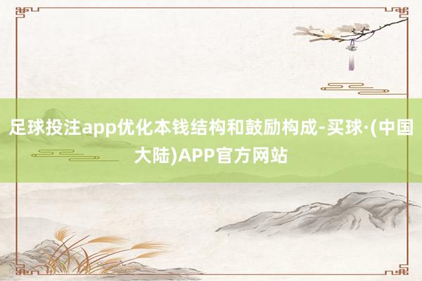 足球投注app优化本钱结构和鼓励构成-买球·(中国大陆)APP官方网站