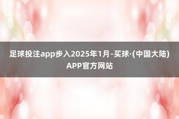 足球投注app 步入2025年1月-买球·(中国大陆)APP官方网站