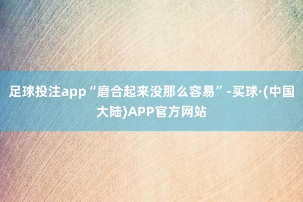 足球投注app“磨合起来没那么容易”-买球·(中国大陆)APP官方网站