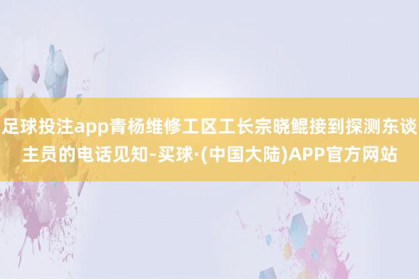 足球投注app青杨维修工区工长宗晓鲲接到探测东谈主员的电话见知-买球·(中国大陆)APP官方网站