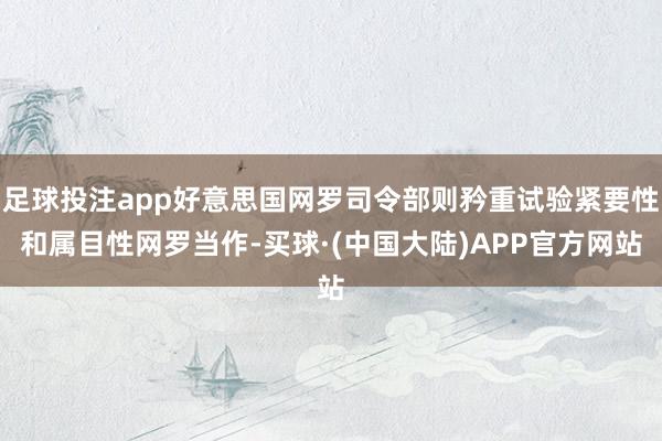 足球投注app好意思国网罗司令部则矜重试验紧要性和属目性网罗当作-买球·(中国大陆)APP官方网站