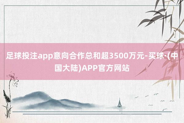 足球投注app意向合作总和超3500万元-买球·(中国大陆)APP官方网站