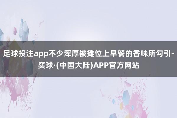 足球投注app不少浑厚被摊位上早餐的香味所勾引-买球·(中国大陆)APP官方网站